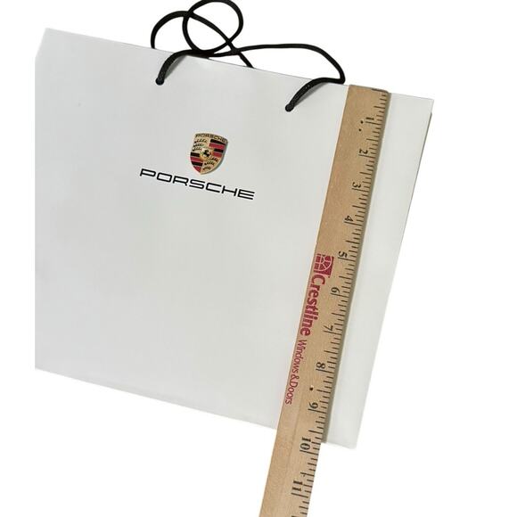 Porsche Car Authentic Paper White Shopping Gift Bag Handle 10"x12" German Euro - Picture 6 of 8